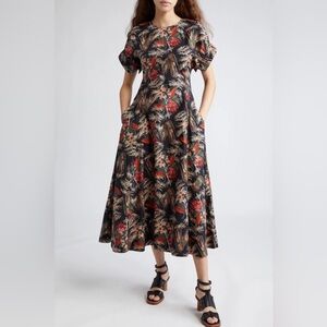 Ulla Johnson Aurore Tiered Ruffle Crisscross Dress